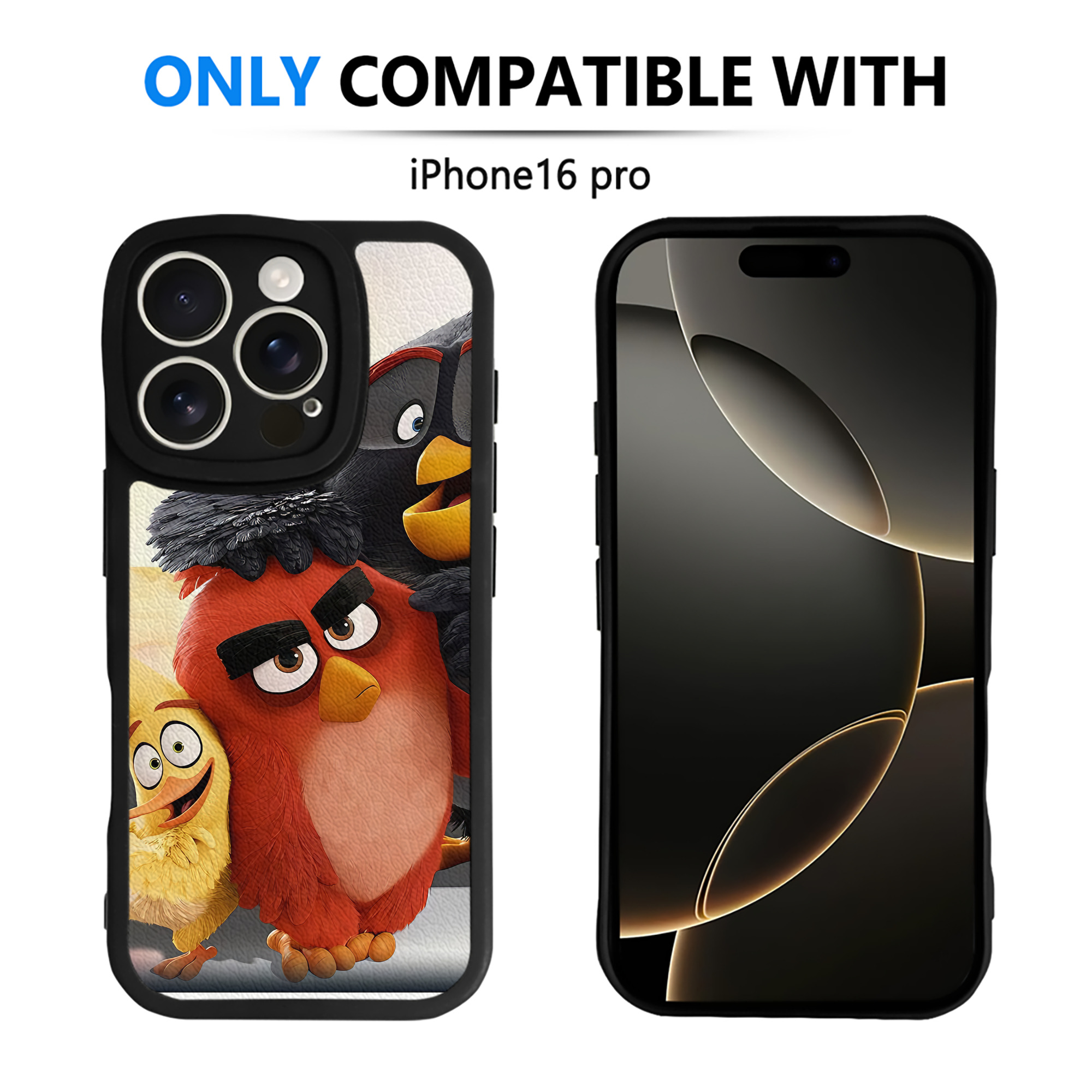 （画像用） Angry Birds アングリーバード 【iPhone 16シリーズ対応】シリコンスマホケース（レザー調） 材質：シリコン